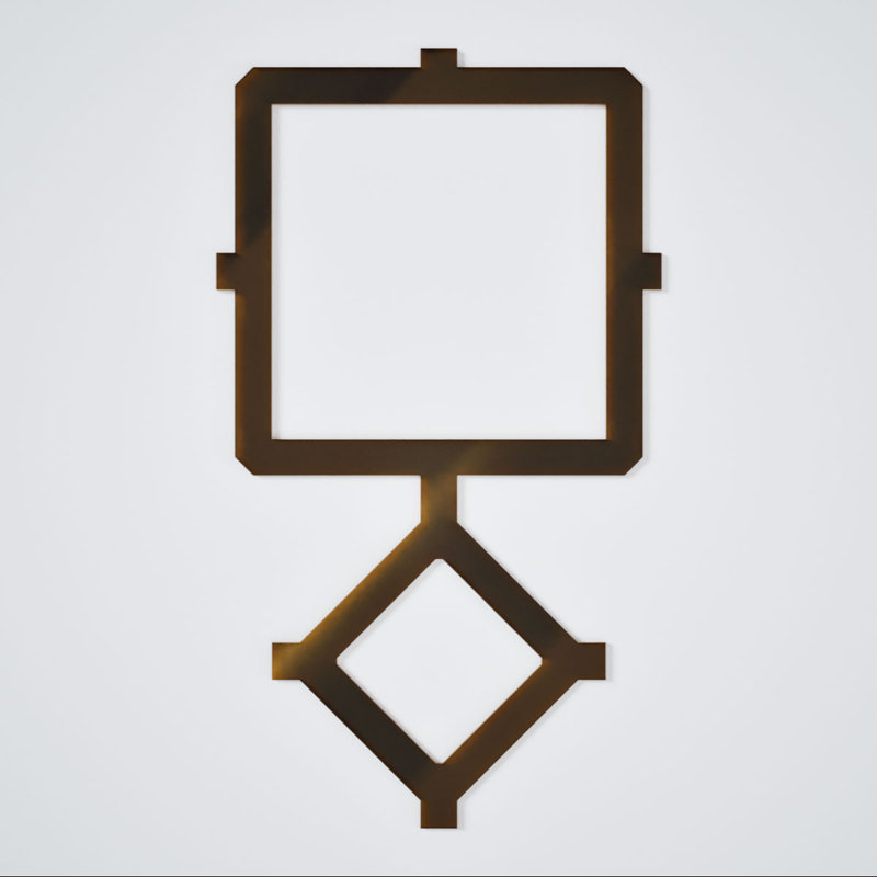 Miroir bronze bronze Arcadia, Miroir de bronze, 15.38" H x 26.875" W x 0.125" D
