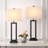 Rogina 28.5" Black Metal Table Lamp Set with USB Type-C Ports and Built-in Outlet-113301795-113301794