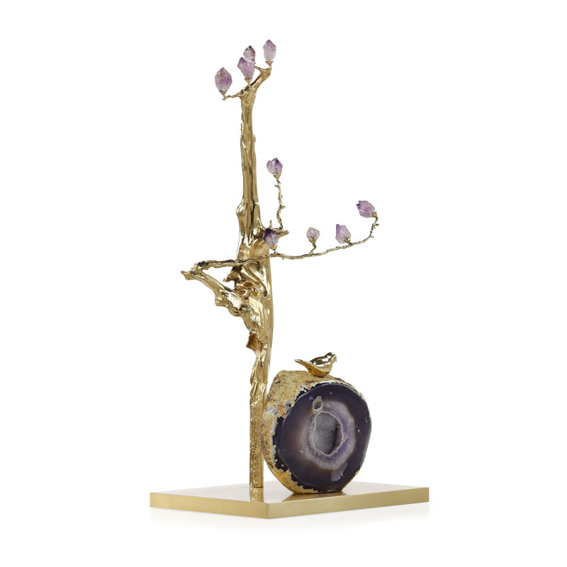 Amethyst Grove Sculpture On Brass Base