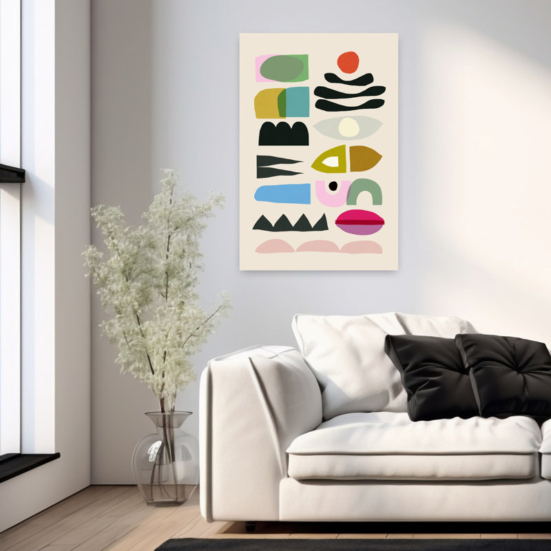 Art contemporain abstrait coloré, H 36 po x l 24 po
