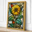 Stained Glass Daisy Botanical - Wrapped Canvas-449549770-449549776