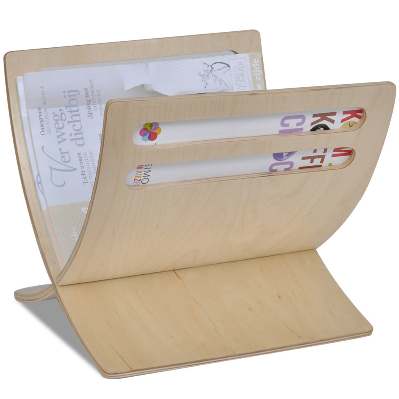 Wood Free Standing Magazine Rack, Natural