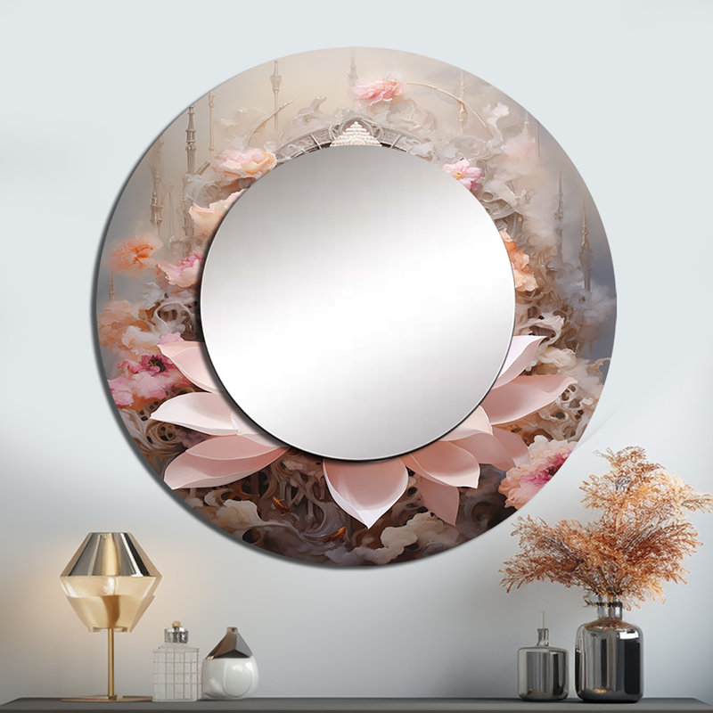 Rose bouddhisme lotus de la sagesse - miroir unique bouddhisme, 23 po x 23 po