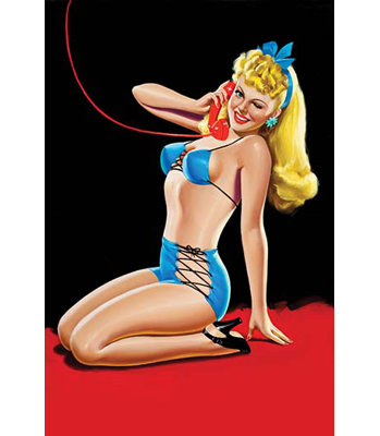 " Eyeful Magazine Pin Up In Blue Bikini " by Peter Driben