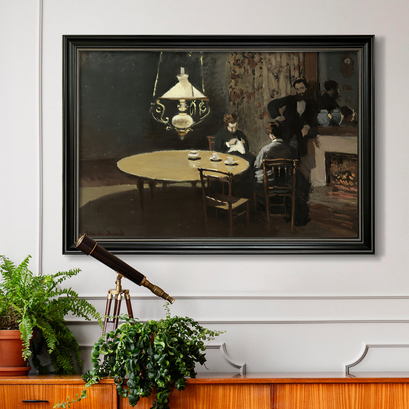 Intérieur, après le souper (Intérieur, après souper), 1868-1869-Claude Monet-Toile encadrée personnalisée, Toile avec cadre