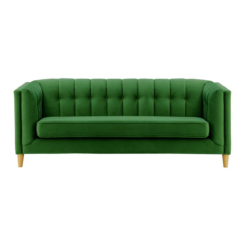 Odina 3 Seater Velvet Sofa, Green