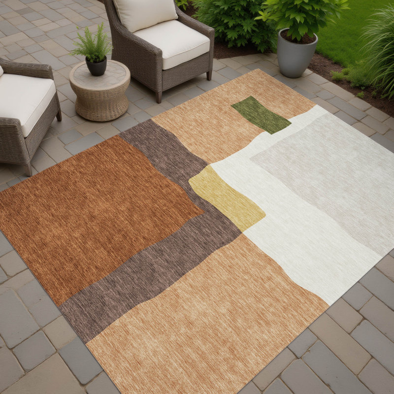 Machine Washable Indoor/Outdoor Kugler ACN2400 Abstract Rug, Rectangle 2'6" x 3'10"