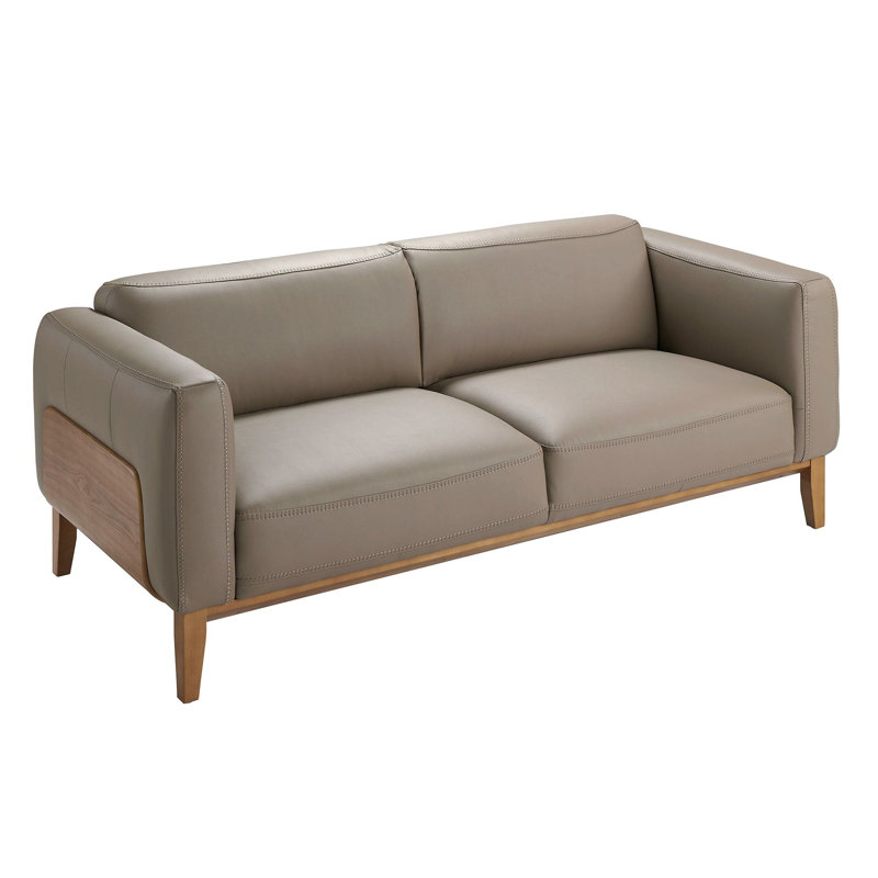  mink leather sofa, 3, Brown, 92cm H x 209cm W x 77cm D