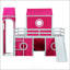 Lit mezzanine simple avec tente et tour rose Slide