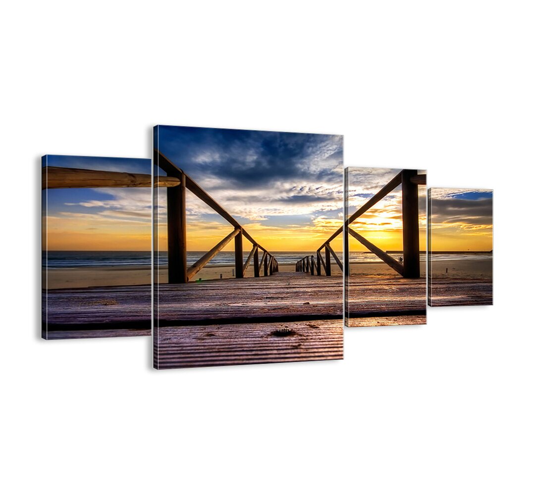 4-tlg. Leinwandbilder-Set - Fotografie „Straight to a Quiet Beach at Sunset”