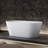 KAKUSIGA 55 inch freestanding solid surface soaking bathtub for bathroom