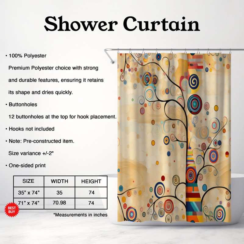 Rideau de douche Festive Tree - Premium, H 74 po x l 71 po
