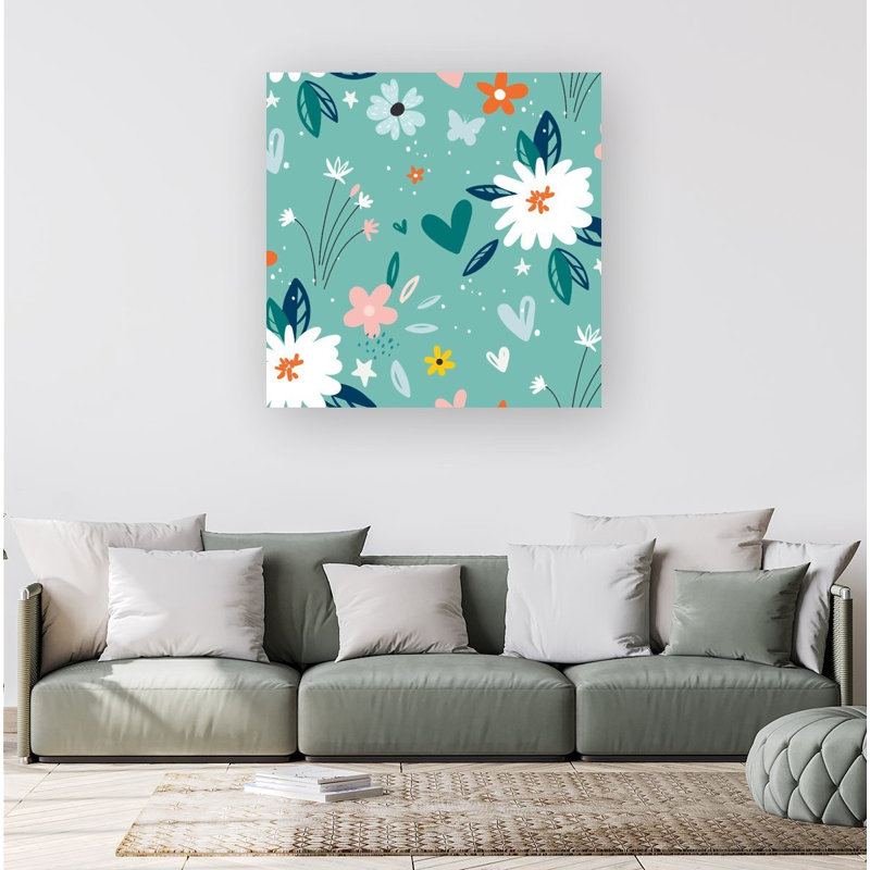 Garden Summer Flowers - Wrapped Canvas Print
