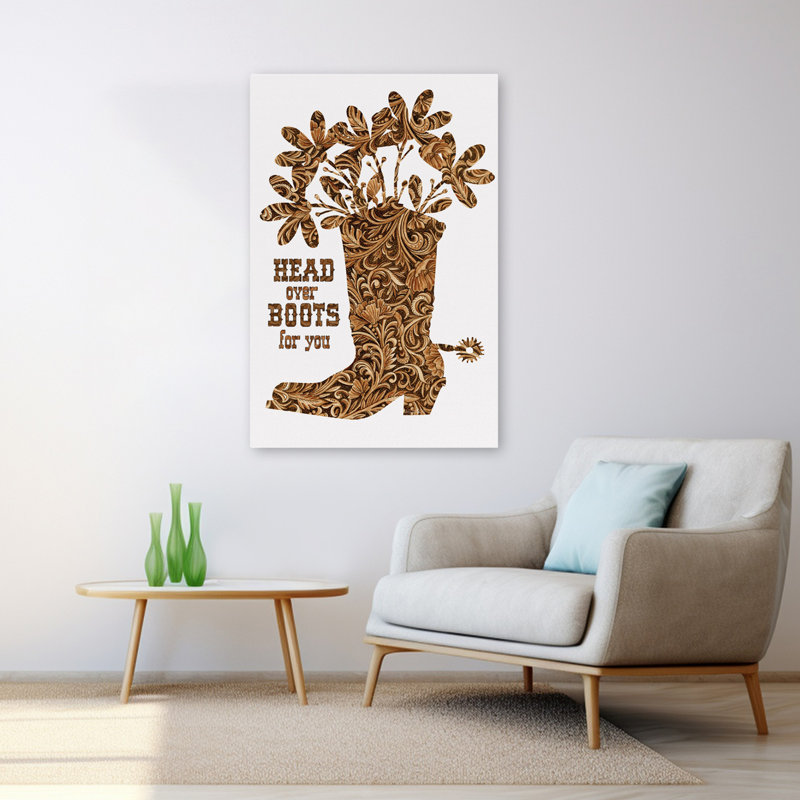 Head Over bottes pour vous - art contemporain fantaisiste, H 48 po x l 32 po