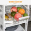 Chariot de cuisine mobile, îlot de cuisine roulant avec rangement, chariot utilitaire avec paniers à fruits, plateaux et tiroir, blanc