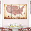 «USA Map Rustic USA Map», reproduction sur toile 3 pièces par Echoes Of America-93061432