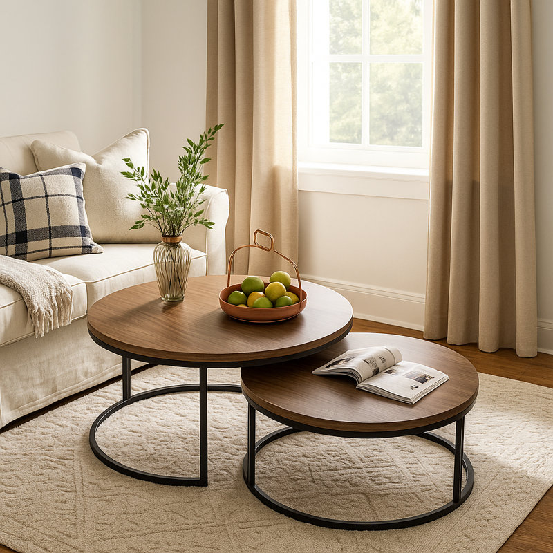 Table basse gigogne Lansdowne, Noyer