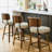 30" Swivel Upholstered Bar Stool with Walnut-Finish Bentwood Frame-1243783468-1243783467
