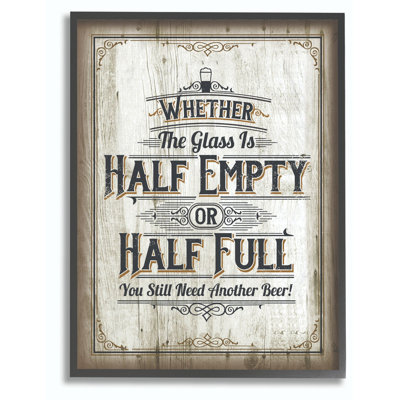 «Half Empty Beer Sign Bar Room Word Design», art textuel