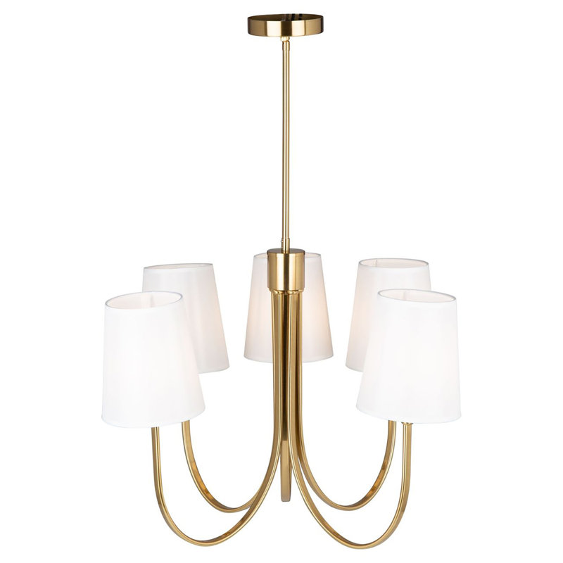 5 - Light Dimmable Chandelier, Gold