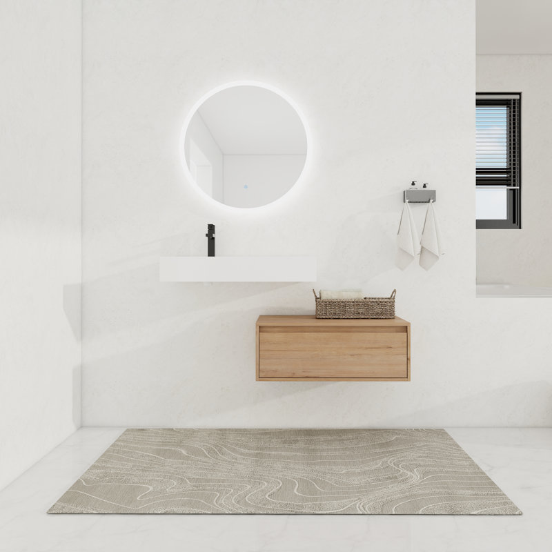 30'' Wall Mounted Single Bathroom Vanity With Resin Vanity Top