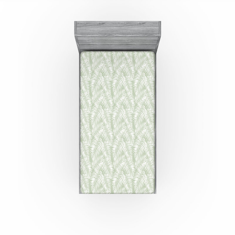 Microfiber Fitted Sheet, Twin XL Fitted Sheet, Pastel/Green/White Floral