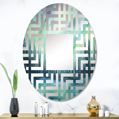 Miroir décoratif Northern Lights Scenery Minimalisme II - Maze-MIR117157-Ovale