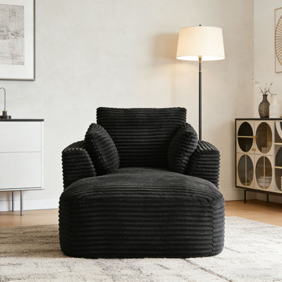 Méridienne surdimensionnée en velours côtelé pour l'intérieur, canapé rembourré en velours côtelé moderne, aucun assemblage requis, canapé-lit confortable pour le salon / le dortoir / appartement