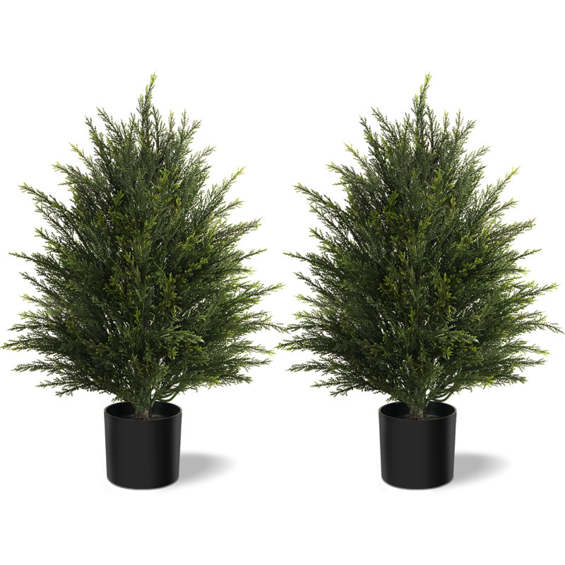 25?Cute Artificial  Cedar Potted Plant A Set