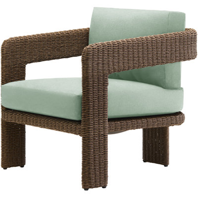 Amber Outdoor Wicker Patio Club Chairs with Sunbrella Cushions (Set of 2)