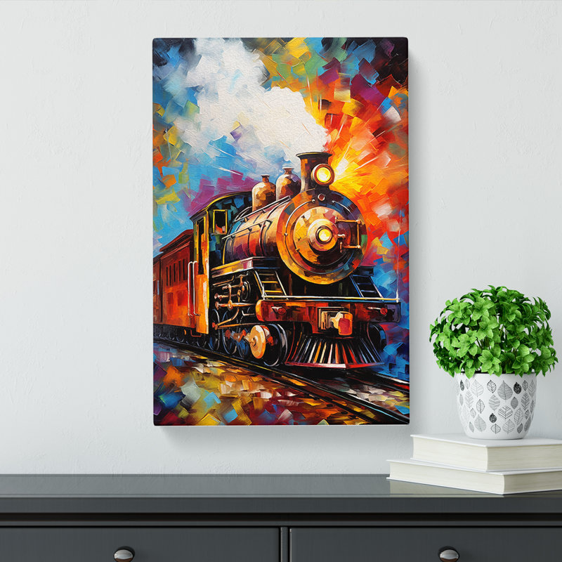 Train Abstract - Print, 76cm H x 50cm W x 3cm D