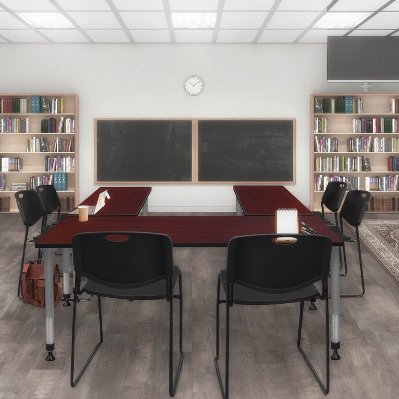 Kee Height Adjustable Training Table, Mahogany