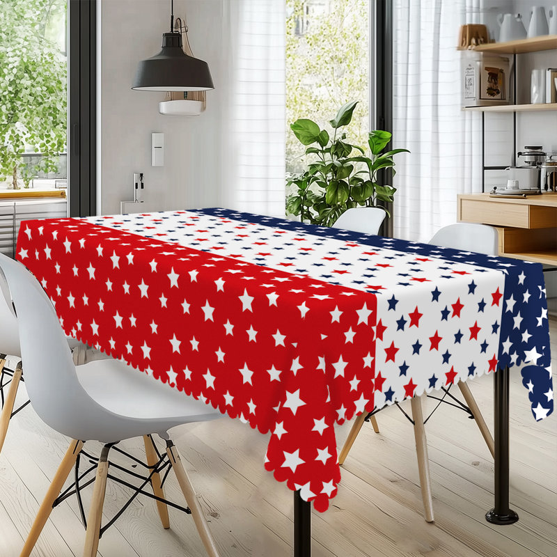 Nappe Independence Day Dagostino - drapeau américain, motif patriotique rouge, blanc, bleu rond / rectangulaire