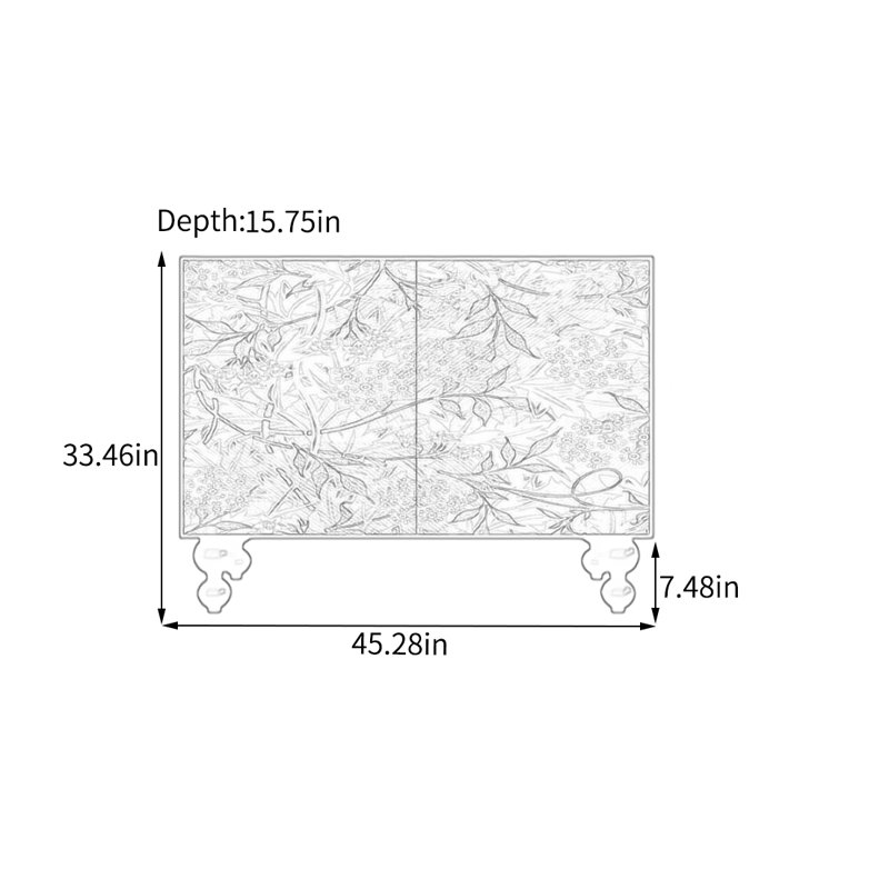 Armoire de rangement à deux portes avec large surface en noyer