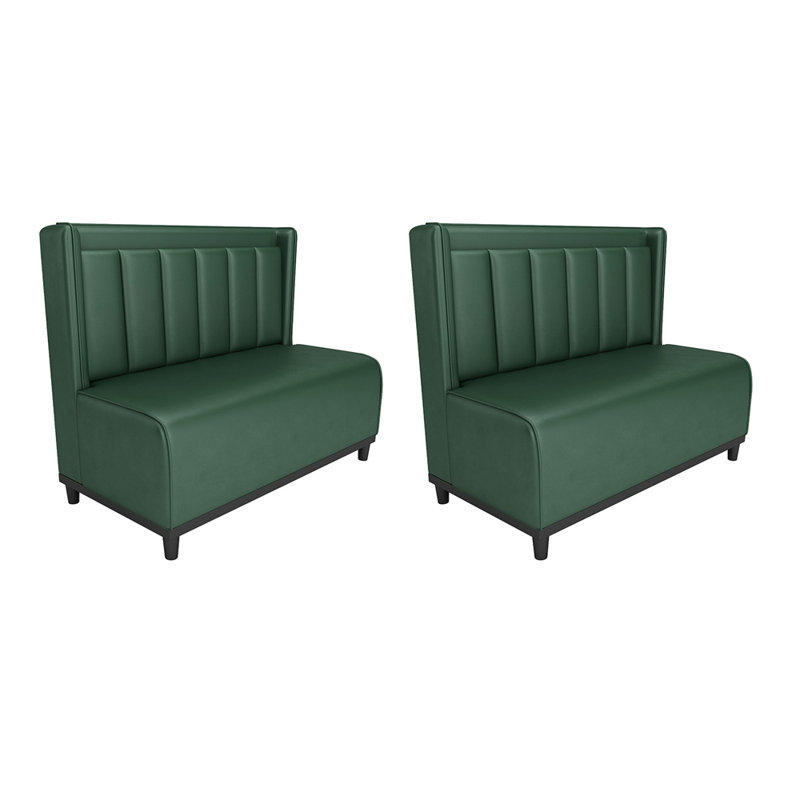 Modern Casual Simple Cafe Restaurant Green Benches Faux Leather Upholstered Bench