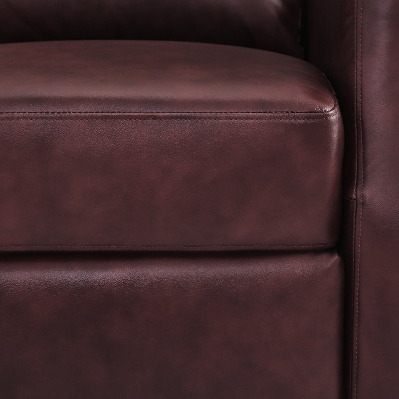 Fauteuil inclinable en cuir véritable Doersten Lange, Bourgogne