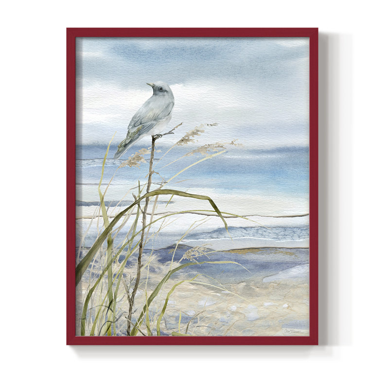 Seaside Rest I, reproduction encadrée - bois massif, Rouge, H 20 po x l 16 po