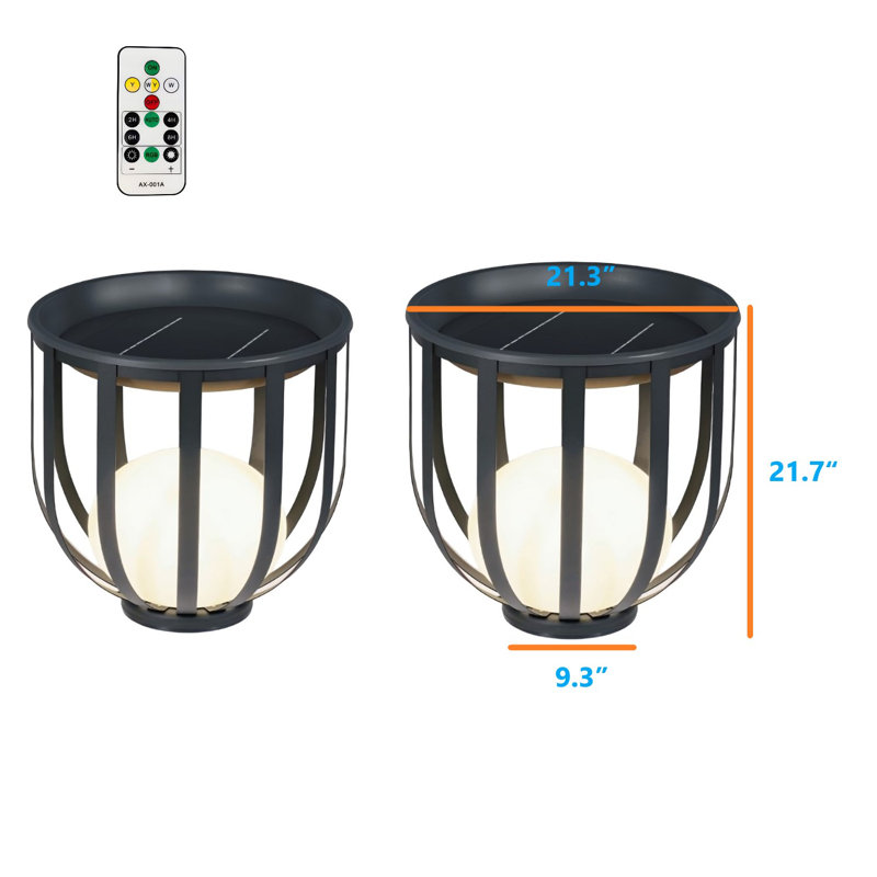 21.6 Inch Outdoor Solar Powered Floor Lamp with Removable Plant Stand