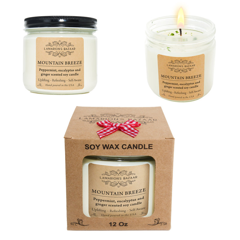 Peppermint, Eucalyptus & Ginger Scented Jar Candle