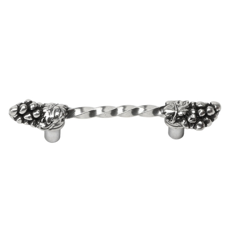 Poignée large Bacchus, Argent argent, 3"