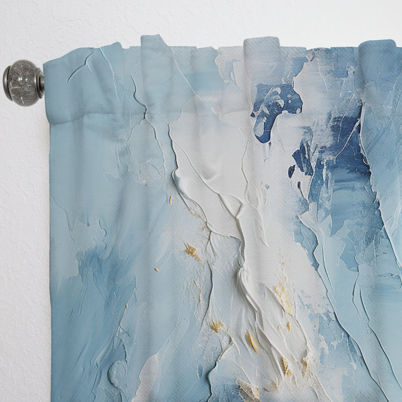 Antarctique abstrait Tundra Bold II - rideau obscurcissant nature montagnes - 1 panneau, L 52 po x L 63 po