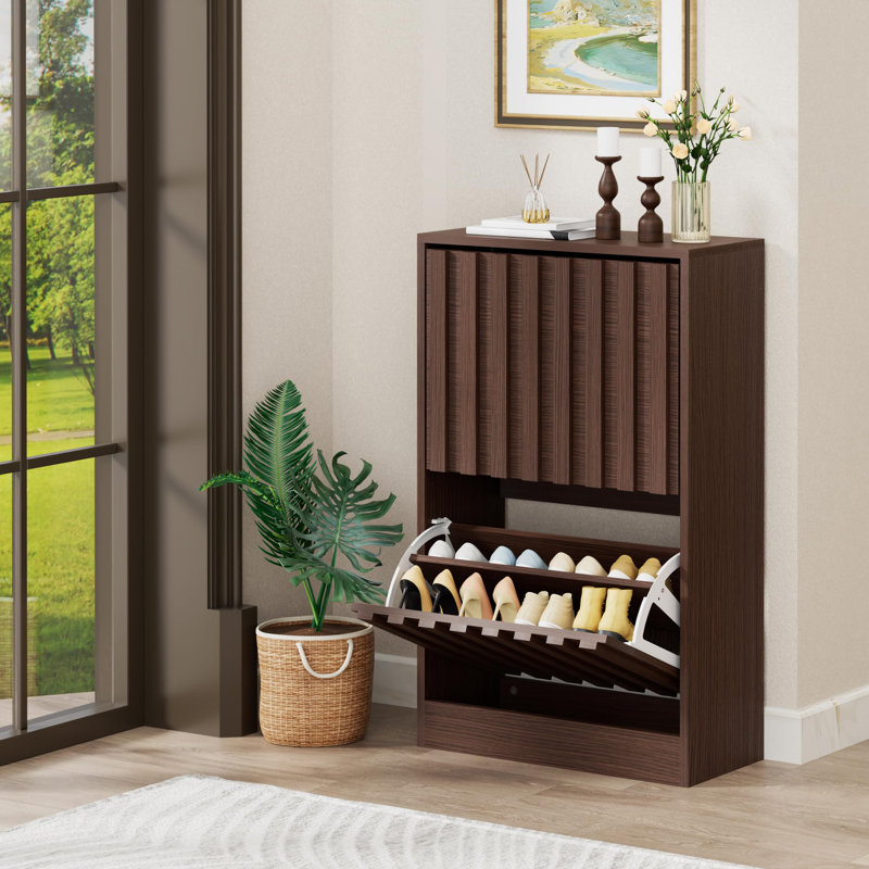 12 Pair Flip Down Shoe Storage