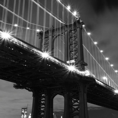 Brooklyn Bridge Night - Wrapped Canvas Print