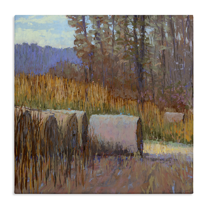 Art mural sur toile Country Hay Bales par Carol Strock Wasson, H 24 po x l 24 po