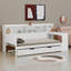 Lit de jour avec tablettes de rangement, lit gigogne et bureau d'étude intégré-307365082