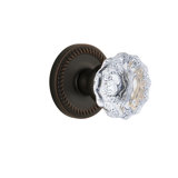 Grandeur Newport Rosette Privacy with Fontainebleau Crystal Door Knob