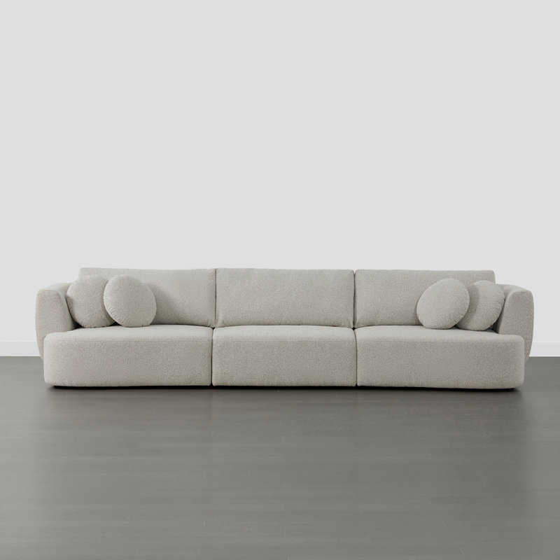 Aneika 140'' 3-Piece Curved Modular Oversized Sofa, Gray