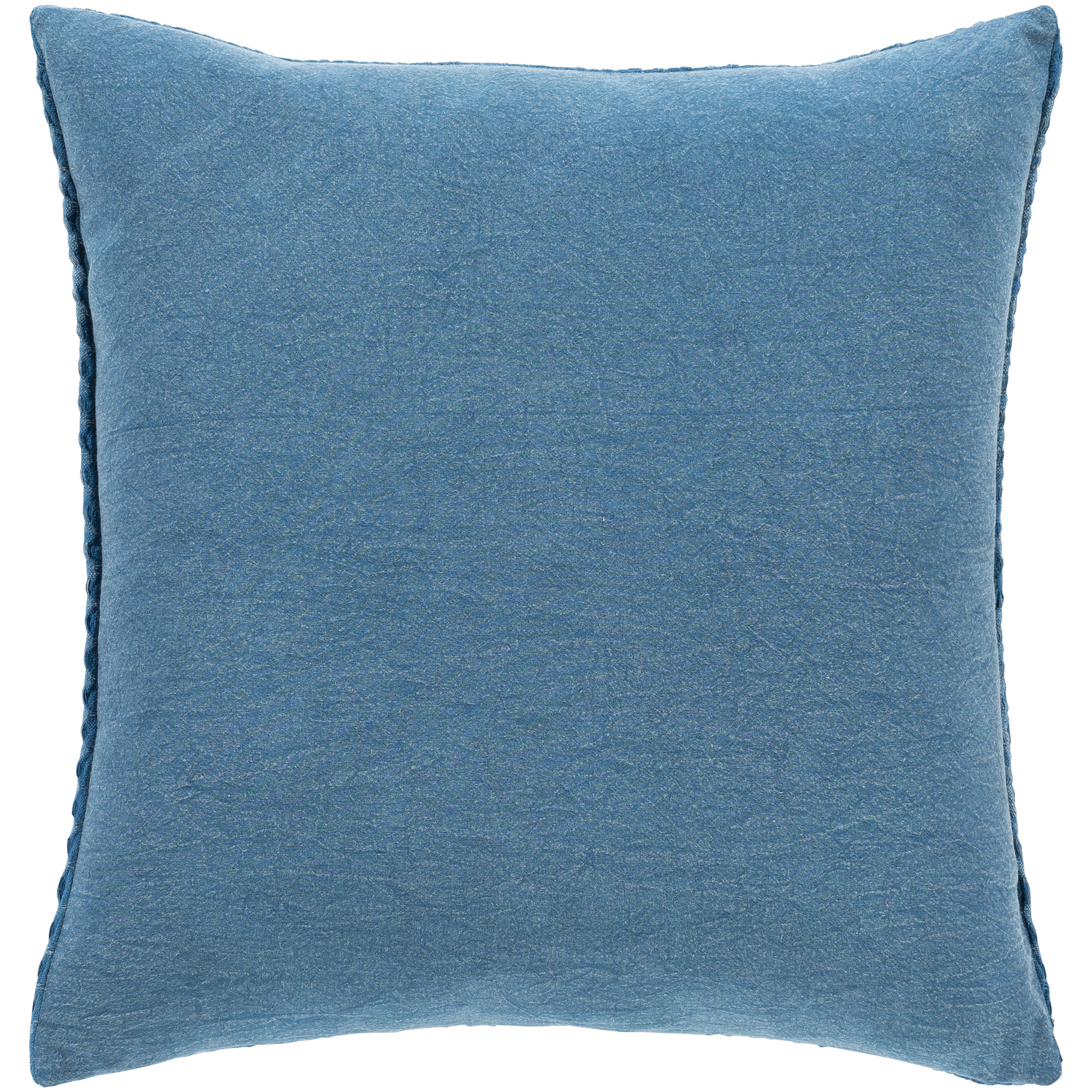 Kappa Geometric Cotton Throw Pillow, Bright Blue, No Fill, 18" x 18"