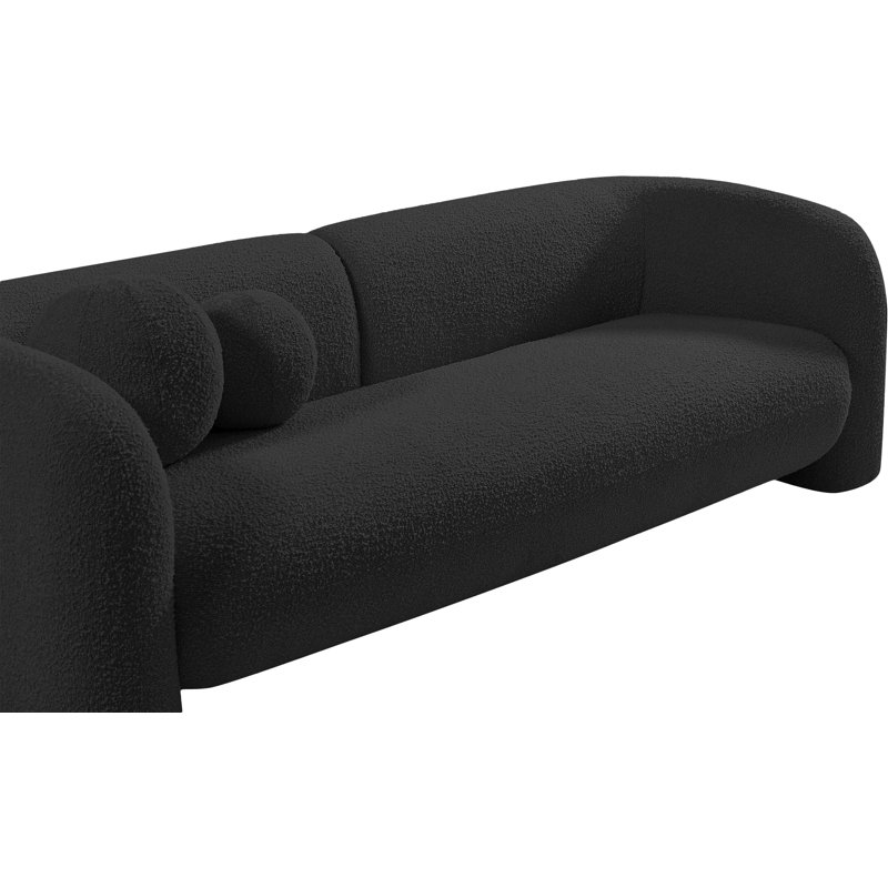 Ishpreet 66'' Upholstered Loveseat, Black Boucle Fabric
