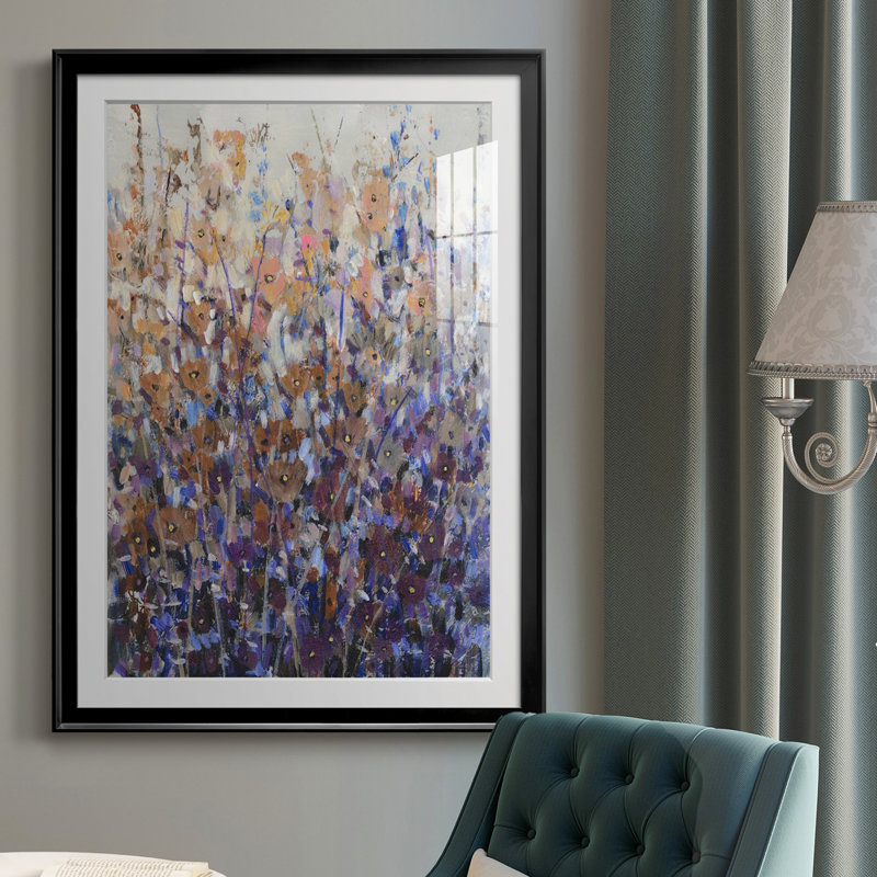«Fall Wildflowers II», reproduction encadrée de qualité supérieure - prête à être accrochée, Cadre noir